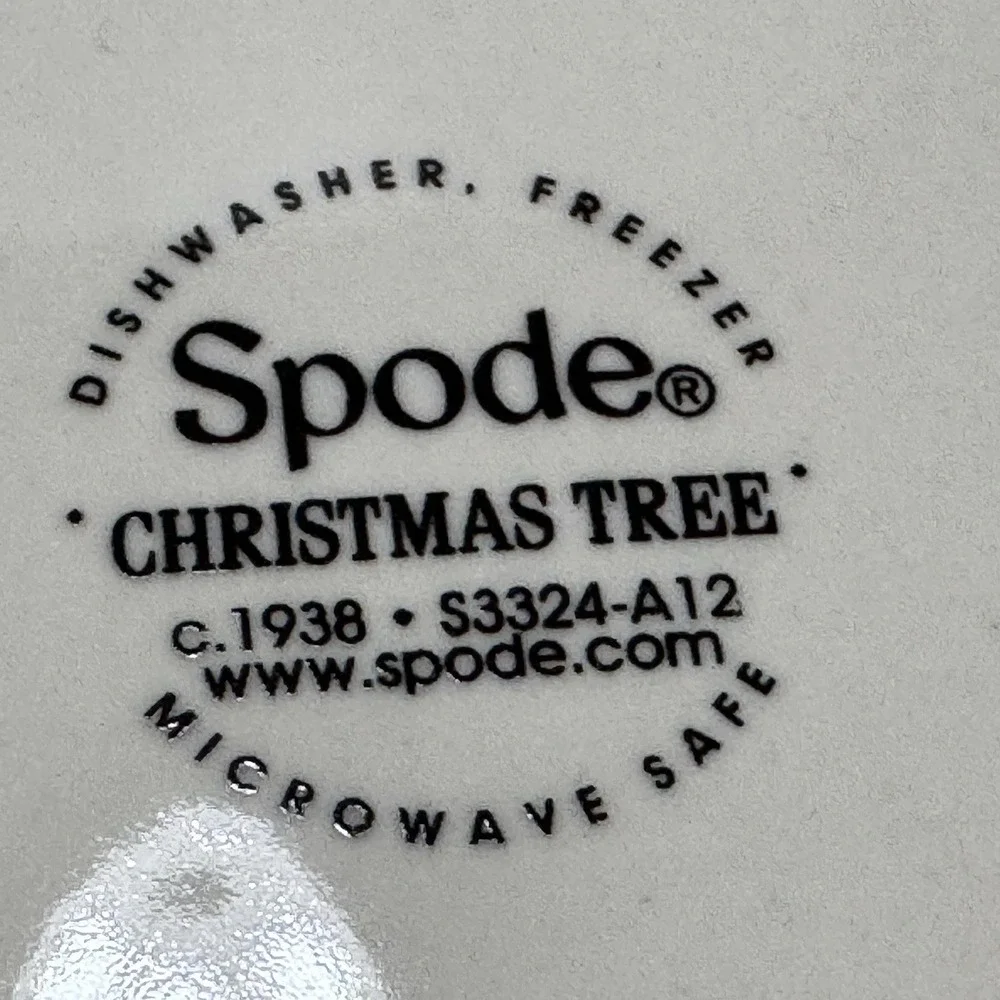 Spode Christmas Tree Peppermint Oval Bowl Holiday Serving Dish Candy Cane 9